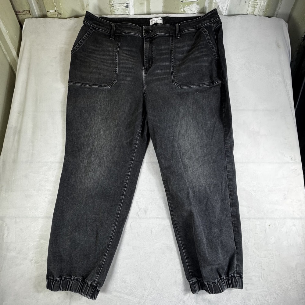 Lane Bryant Womens Boyfriend Jogger Jeans Faded Black Whisker Denim Outdoor 22